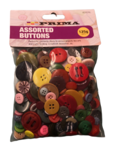 Buttons Assortted 125Gm.