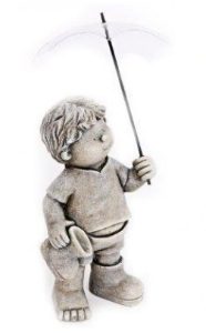 Boy Ornament Sitting with Umbrella 37.5cm Ext.