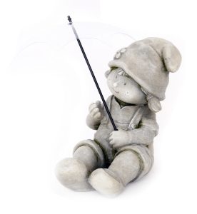 Girl Ornament Sitting with Umbrella 29.5cm Ext.