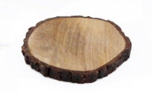 Chopping Board Heavy Wood & Bark 25cm Round