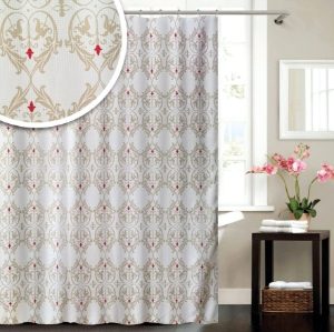 Shower Curtain Damask Washable 180x180cm