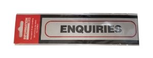 Sign Self Ad. 170x40mm ENQUIRIES