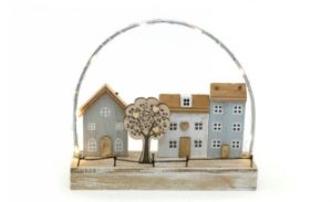 Ornamental Wooden Houses. 20cm LED