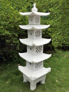 Garden Ornament 5 TIER PAGODA WHITE MARBLE Colour 140cm