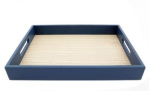 Tray Serenity Blue Wood Med.