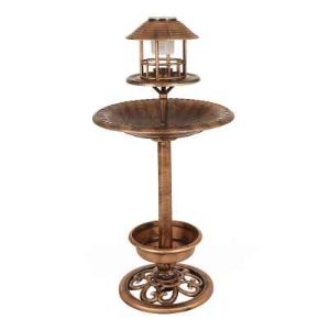 Bird Bath & Feeding Station Copper Effect Solar Light