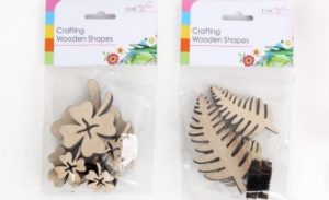 Wooden Craft Shapes Tree/Leaf Design