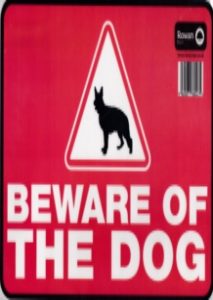 Sign 240x330mm BEWARE OF THE DOG