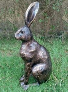 Garden Ornament SITTING HARE BRONZE Colour 60cm